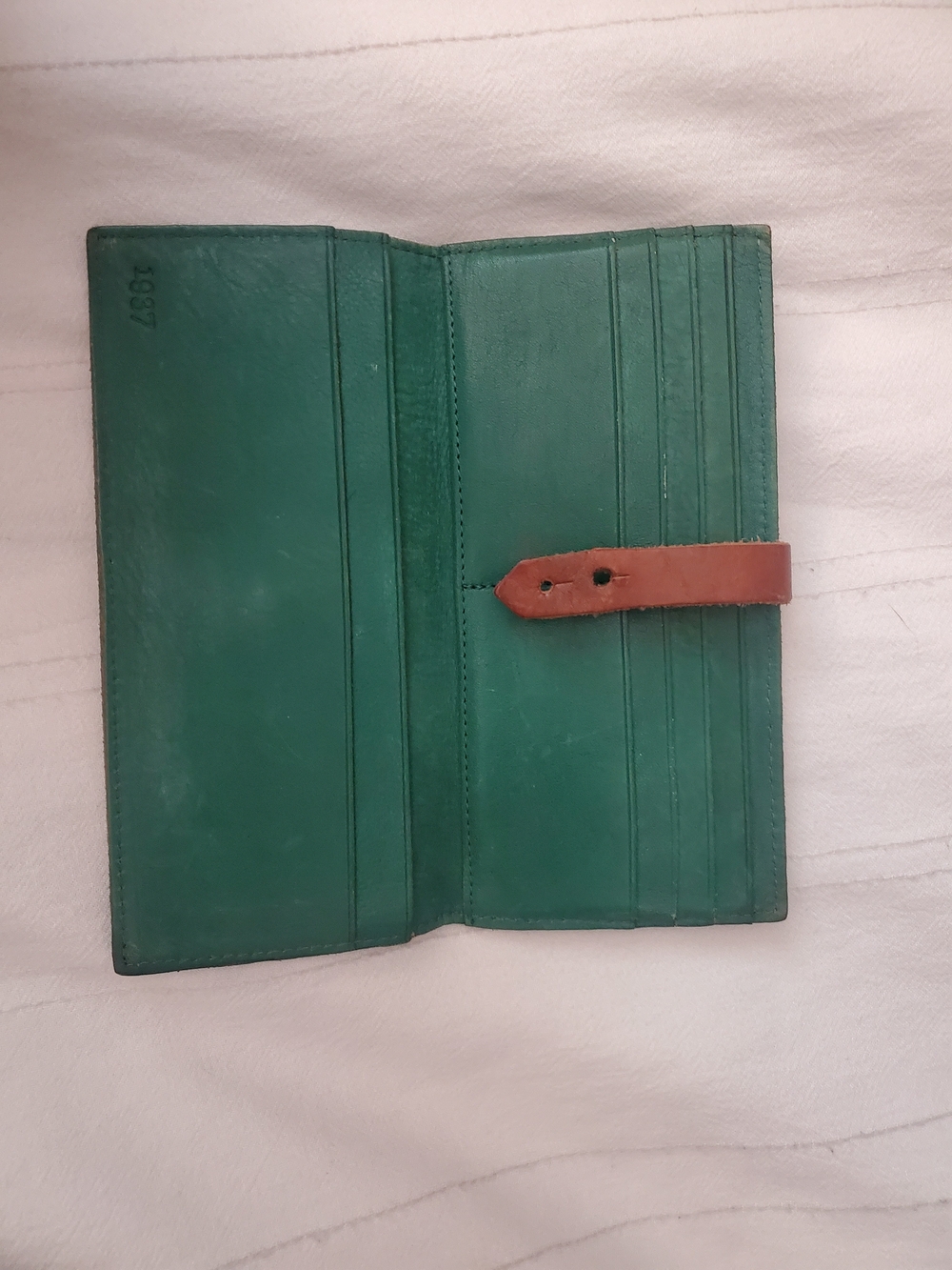 Madewell Post Green and Yellow Tan Leather Wallet - Picture 4 of 7